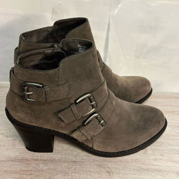 Crown Vintage Tan Ankle Booties with Stacked Heel 7.5 new - Picture 1 of 5